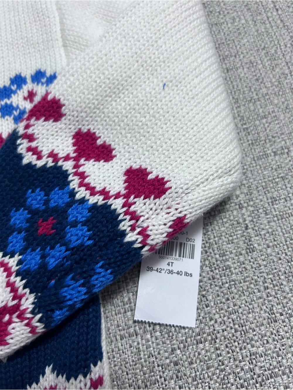 Old Navy White Knit Sweater with Navy Fisherman Style NWT Size 4T